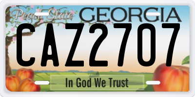 GA license plate CAZ2707