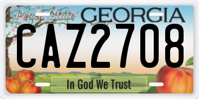 GA license plate CAZ2708