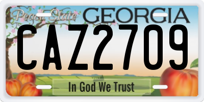 GA license plate CAZ2709