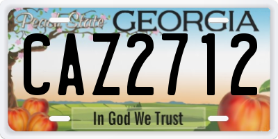 GA license plate CAZ2712
