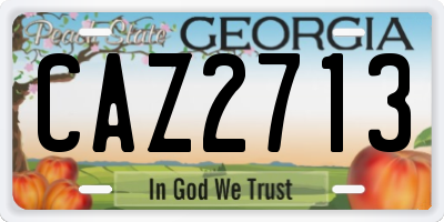 GA license plate CAZ2713