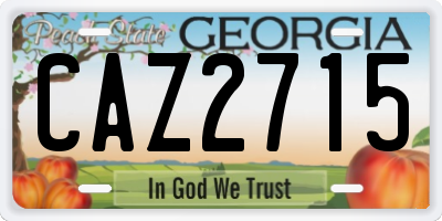 GA license plate CAZ2715