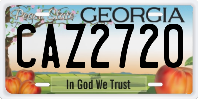 GA license plate CAZ2720