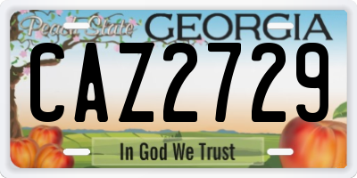 GA license plate CAZ2729