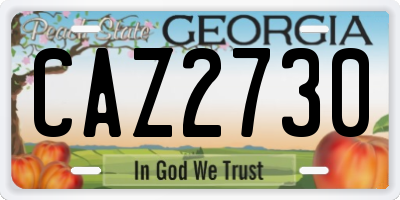 GA license plate CAZ2730