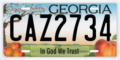 GA license plate CAZ2734