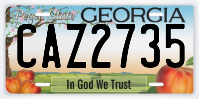 GA license plate CAZ2735