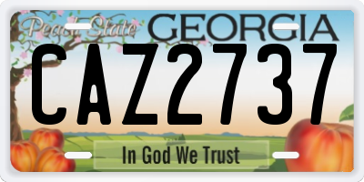 GA license plate CAZ2737
