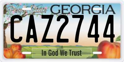 GA license plate CAZ2744