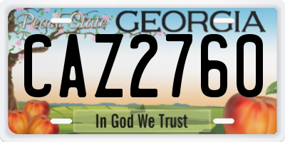 GA license plate CAZ2760