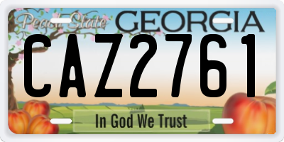 GA license plate CAZ2761