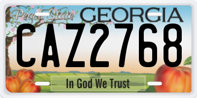 GA license plate CAZ2768