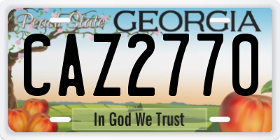 GA license plate CAZ2770