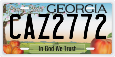 GA license plate CAZ2772
