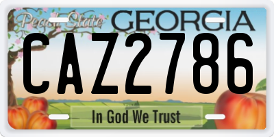 GA license plate CAZ2786
