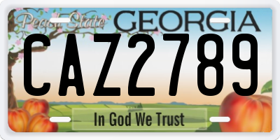 GA license plate CAZ2789