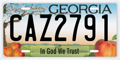 GA license plate CAZ2791