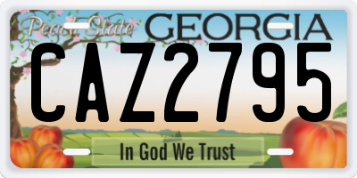 GA license plate CAZ2795