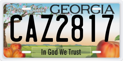 GA license plate CAZ2817