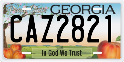 GA license plate CAZ2821