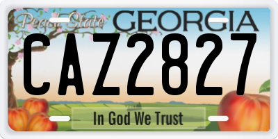 GA license plate CAZ2827