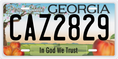 GA license plate CAZ2829