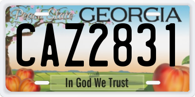 GA license plate CAZ2831