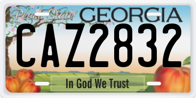 GA license plate CAZ2832