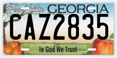GA license plate CAZ2835