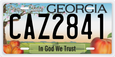 GA license plate CAZ2841