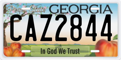 GA license plate CAZ2844