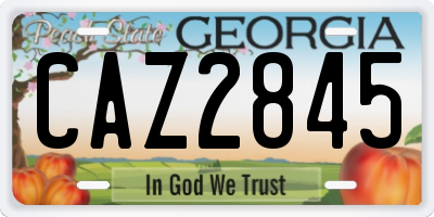 GA license plate CAZ2845