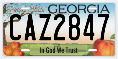 GA license plate CAZ2847