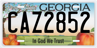 GA license plate CAZ2852