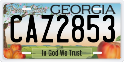 GA license plate CAZ2853