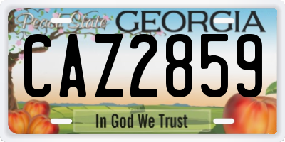 GA license plate CAZ2859