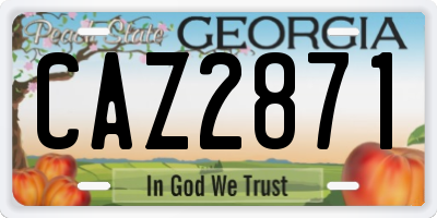 GA license plate CAZ2871