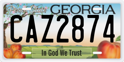 GA license plate CAZ2874