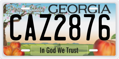 GA license plate CAZ2876