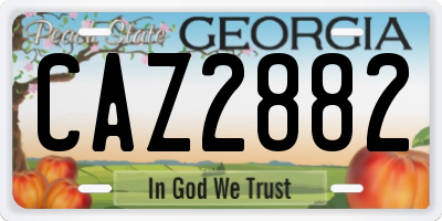 GA license plate CAZ2882