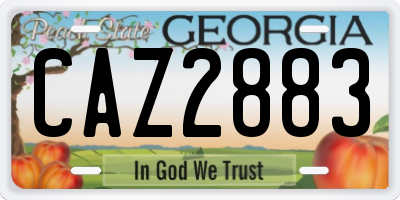 GA license plate CAZ2883