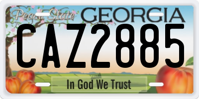 GA license plate CAZ2885