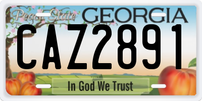 GA license plate CAZ2891