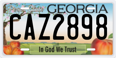 GA license plate CAZ2898