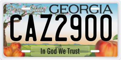 GA license plate CAZ2900