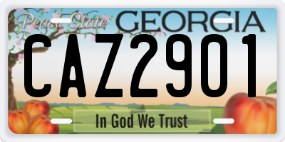 GA license plate CAZ2901