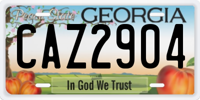 GA license plate CAZ2904