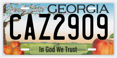 GA license plate CAZ2909