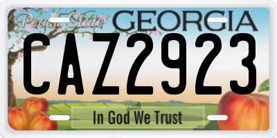 GA license plate CAZ2923