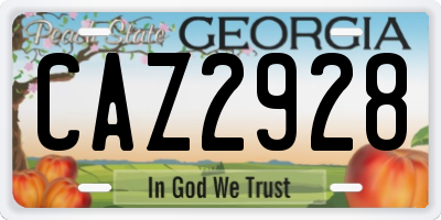 GA license plate CAZ2928